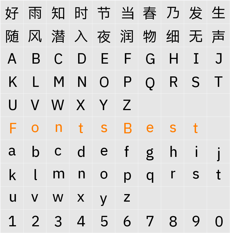 IBM Plex Sans SC Text Character Map