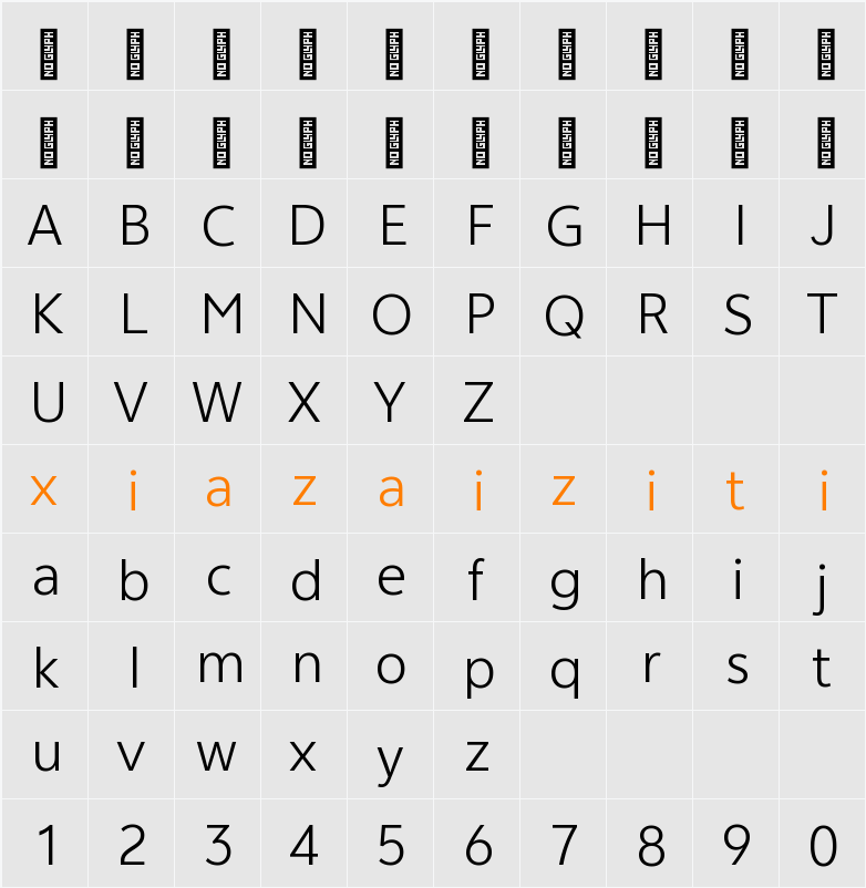 vivo Sans Global Light 字符映射表