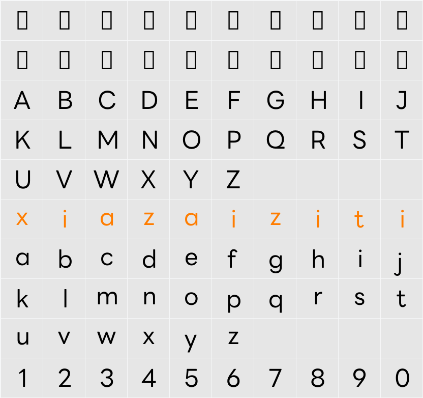 LINE Seed Sans 字符映射表