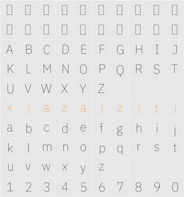 IBM Plex Sans Thai Looped Thin 字符映射表