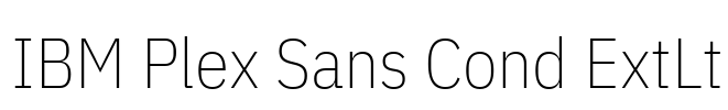 IBM Plex Sans Cond ExtLt 字体预览图