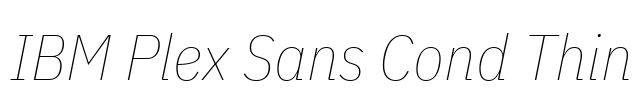 IBM Plex Sans Cond Thin 字体预览图