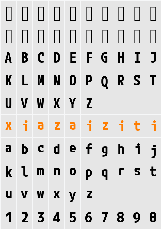 Mplus Code Latin 50 字符映射表