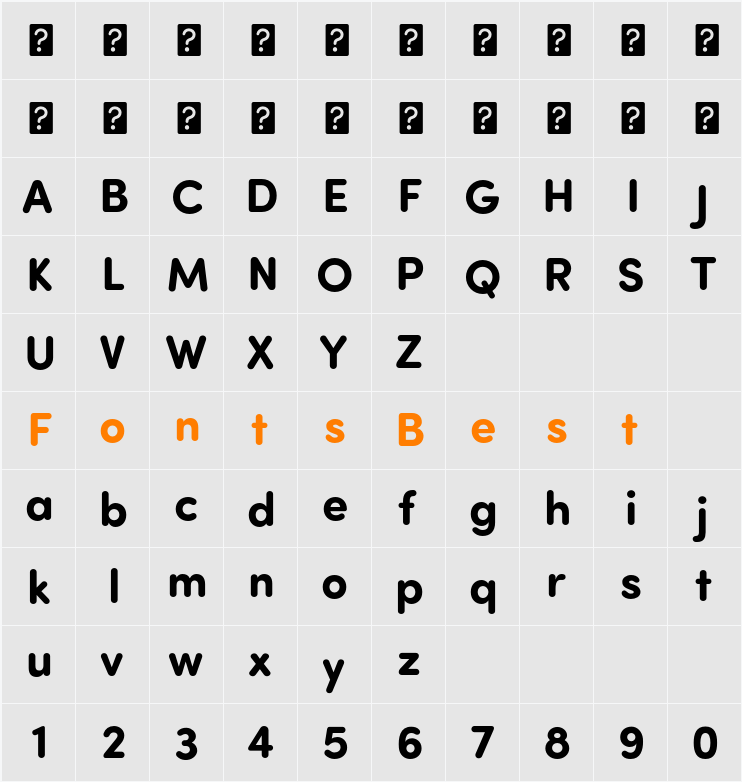 Sofia Pro Soft Bold Character Map