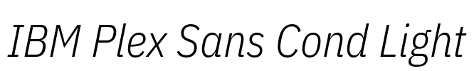 IBM Plex Sans Cond Light 字体预览图