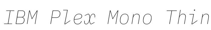 IBM Plex Mono Thin 字体预览图