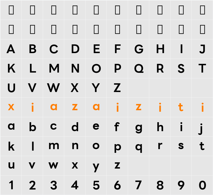 LINE Seed Sans TH App 字符映射表