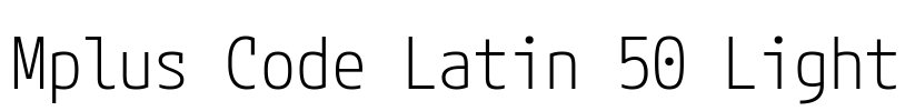 Mplus Code Latin 50 Light 字体预览图