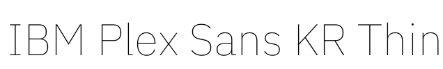 IBM Plex Sans KR Thin 字体预览图