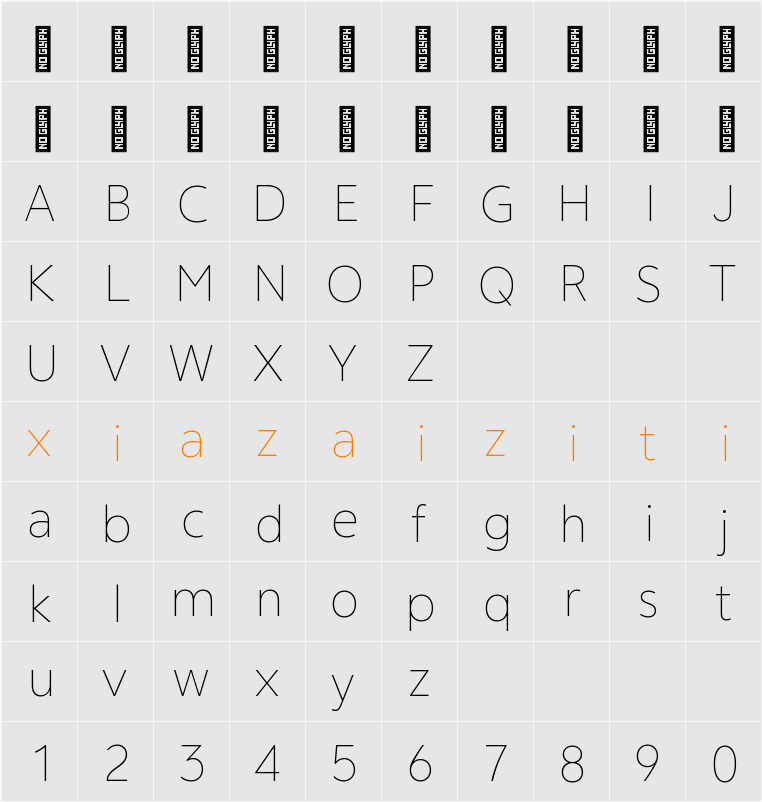 vivo Sans Global Thin 字符映射表