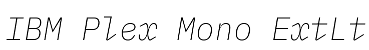 IBM Plex Mono ExtLt 字体预览图