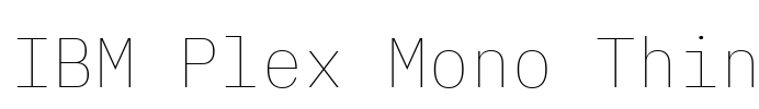 IBM Plex Mono Thin 字体预览图
