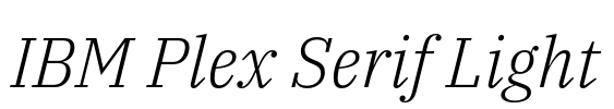 IBM Plex Serif Light 字体预览图