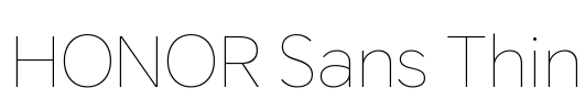 HONOR Sans Thin 字体预览图