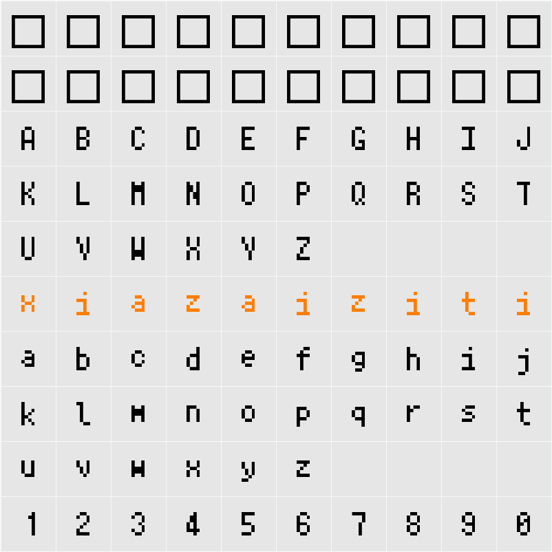 Ark Pixel 10px monospaced ja 字符映射表