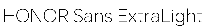 HONOR Sans ExtraLight 字体预览图