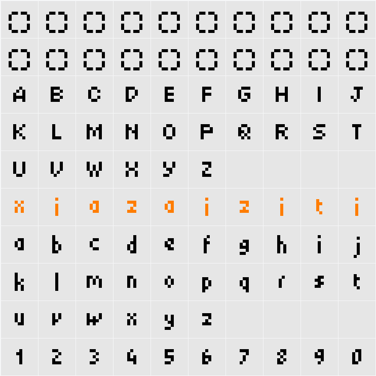 ChillBitmapSE 7px 字符映射表